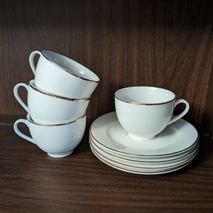 4 cappuccino mugs and saucer set (multiple sets available for purchase)